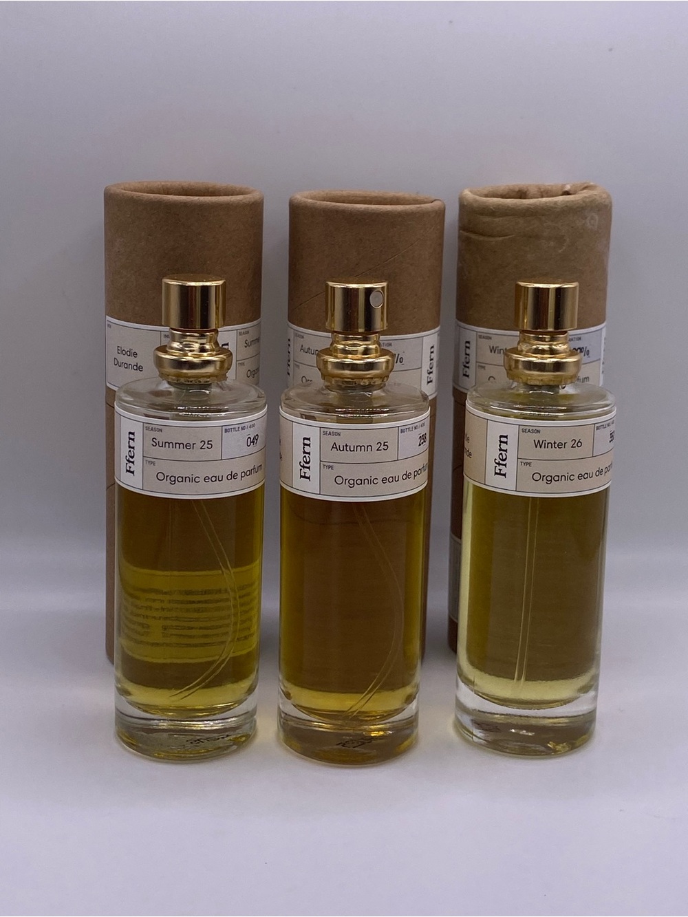 Ffern limited Edition unisex Organic Eau de Parfum 3/bottles.